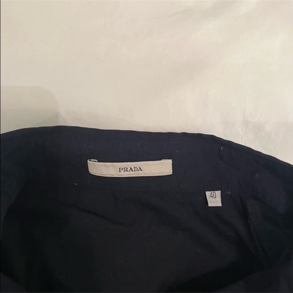 Prada Navy Button Down Shirt - image 5